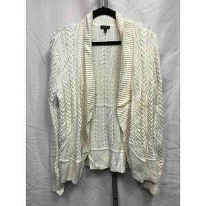 Talbots Petites Cream Cable Knit Open Front Cardigan Sweater XLP